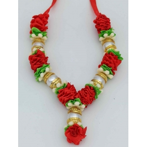 Red And White flower stylist  mala 12 cm 